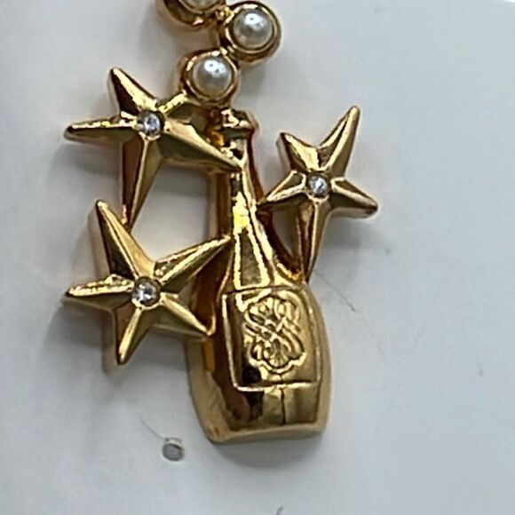 Vintage Avon Champagne bottle faux pearl bubbles tac pin. - Picture 2 of 8